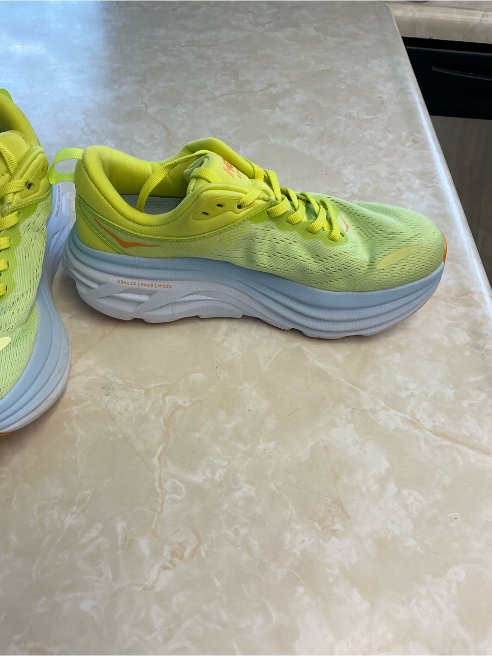 Hoka Neon Yellow Running Shoes Size 6.5 - Picture 2 of 5